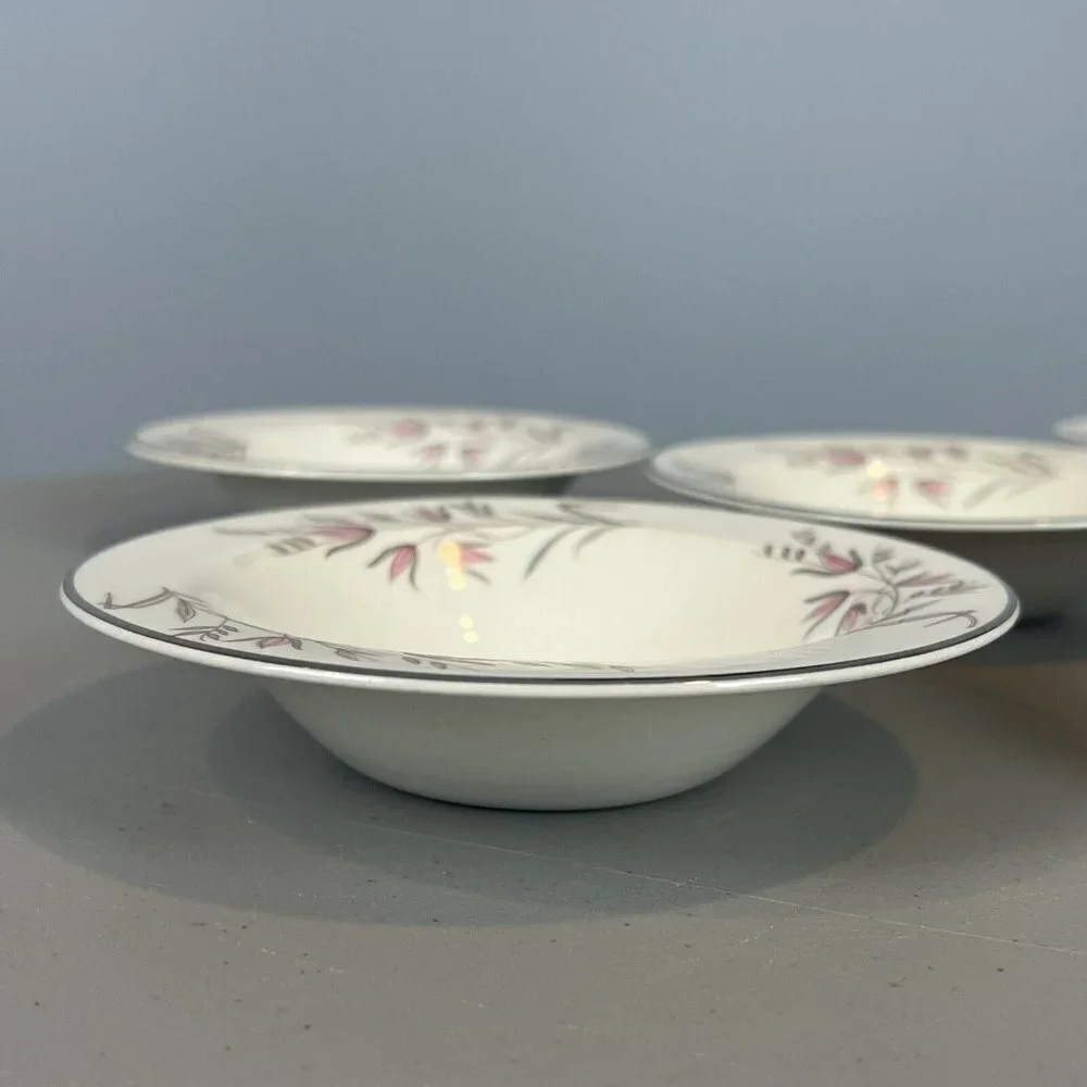 Edwin Knowles Park Lane 5 Rim Bowls Pink Flowers 6 3/8